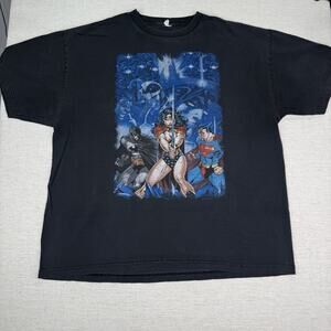 Vintage DC Comics Wonder Woman Superman Batman T Shirt Size XL/XXL See Measure